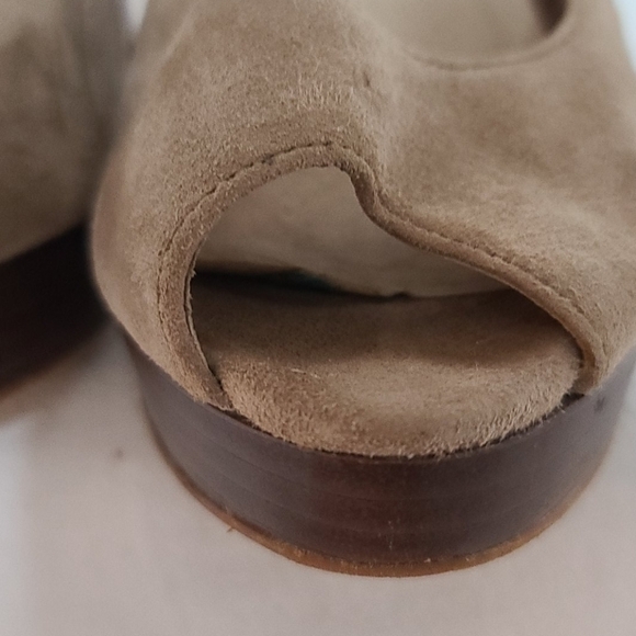 Michael Michael Kors Slingback Stiletto Heels Tan Suede Leather Sz 9 GUC - Picture 3 of 12